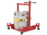4 Propane (33-43lb) or 6 High Pressure Gas Tanks - Forkliftable - Low Profile Floor - Gas Cylinder Cart