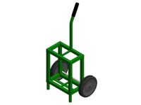 2 Cylinders - Oxygen & Medical Gases (D,E) - Green - Cylinder Cart