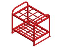 12 Cylinders - Oxygen & Medical Gases (D,E) - Red - Cylinder Rack