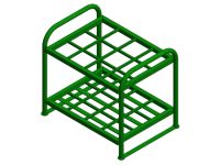 12 Cylinders - Oxygen & Medical Gases (D,E) - Green - Cylinder Rack