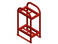 2 Cylinders - Oxygen & Medical Gases (D,E) - Red - Cylinder Rack