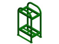 2 Cylinders - Oxygen & Medical Gases (D,E) - Green - Cylinder Rack