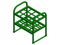 12 Cylinders - Oxygen & Medical Gases (M6) - Green - Cylinder Rack
