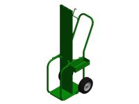 2 Cylinders - Firewall - Narrow - Heavy Duty - Green - Welding Cart