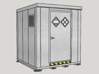 55-Gallon Drum x 9 - Hazmat/Chemical/Flammable Liquids - Non-Combustible - Outdoor Chemical Storage Locker