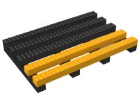 Open Grid with Yellow Safety Edge - No Slip/Anti-Fatigue/Drainage - Heavy Duty - PVC - Workplace Floor Mat