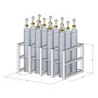 12 Cylinders (4x3) - Stainless Steel - Barricade - Gas Cylinder Rack