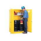 30-Gallon Drum x 2 - Vertical Storage With Rollers - Manual Close - Flammable Storage Cabinet