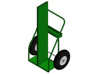 2 Cylinders - Firewall - Heavy Duty - Tool Tray - Green - Welding Cart