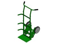 2 Cylinders - Steering Casters - Green - Gas Cylinder Dolly