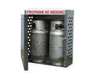 2 Propane (33 LB) - Outdoor - Vertical Storage - Laser Cut Aluminum - Gas Cylinder Cage